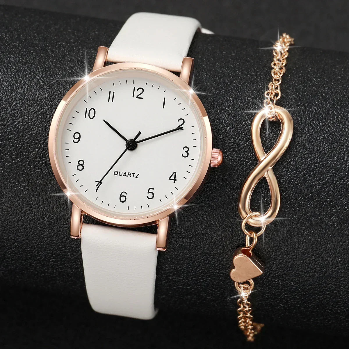 Uhr mit Lederarmband + Geschenk