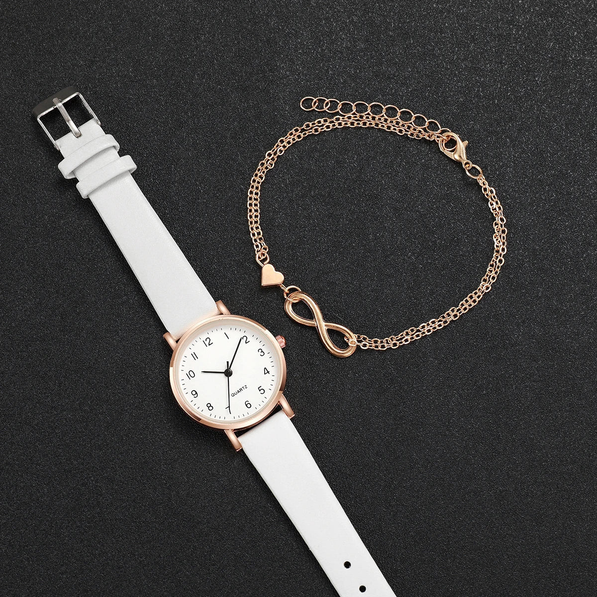 Uhr mit Lederarmband + Geschenk