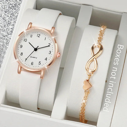 Uhr mit Lederarmband + Geschenk 