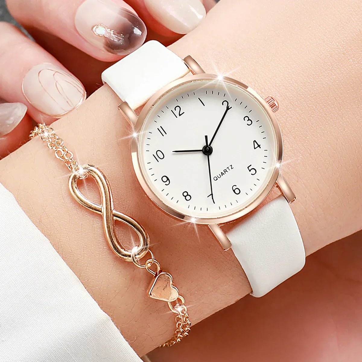 Uhr mit Lederarmband + Geschenk 