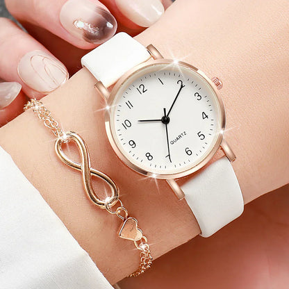 Uhr mit Lederarmband + Geschenk 