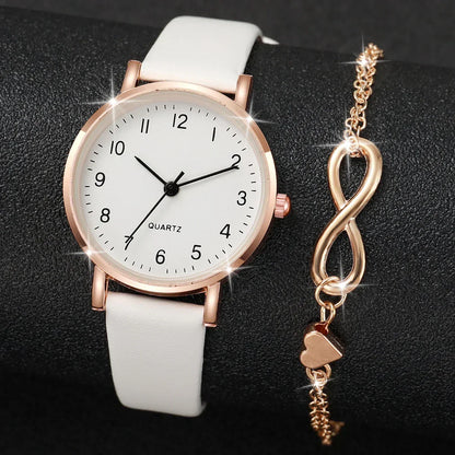 Uhr mit Lederarmband + Geschenk 
