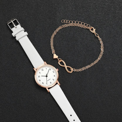 Uhr mit Lederarmband + Geschenk 